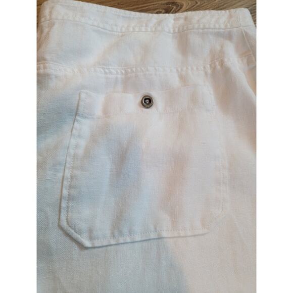 Eileen Fisher Organic Linen Capri Pants 2XL Wide Leg Cottage Core White READ - Picture 11 of 14